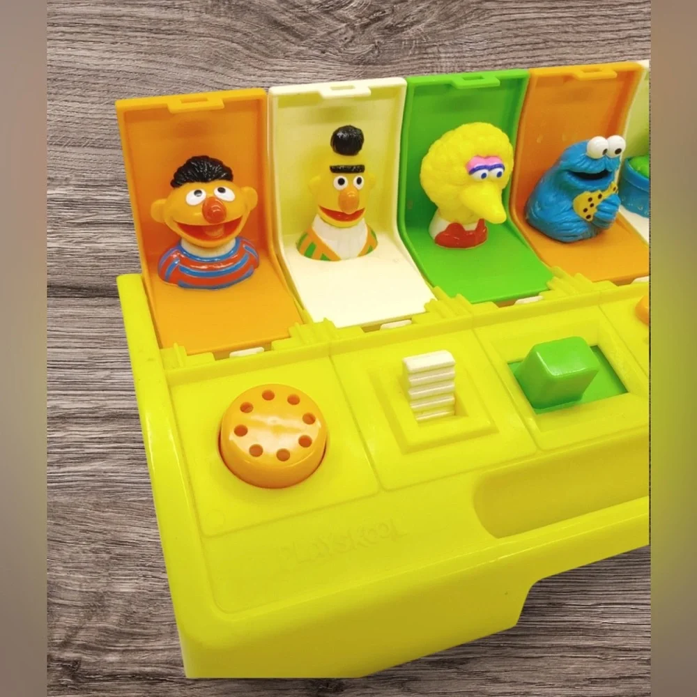 EUC Vintage Sesame Street Poppin Pals Playskool 1980 Bert Ernie Big Bird Oscar